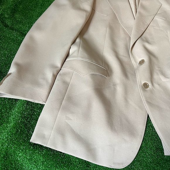Farah Westernwear Vintage Beige Cowboy Western Blazer Casual Jacket Size 44L - Picture 3 of 11
